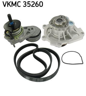 Bomba de agua + kit de correa poli V (Bomba de agua + kit correas de accesorios) SKF ref. VKMC 35260